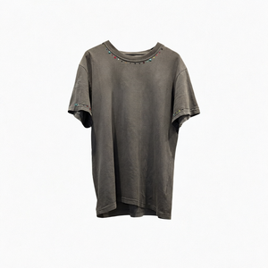 เสื้อยืดคอตตอนผู้ชายไซส์ใหญ่ แขนสั้น คอกลม ปักมือ สีพื้น ลำลอง ผ้าถัก - Product Image 1