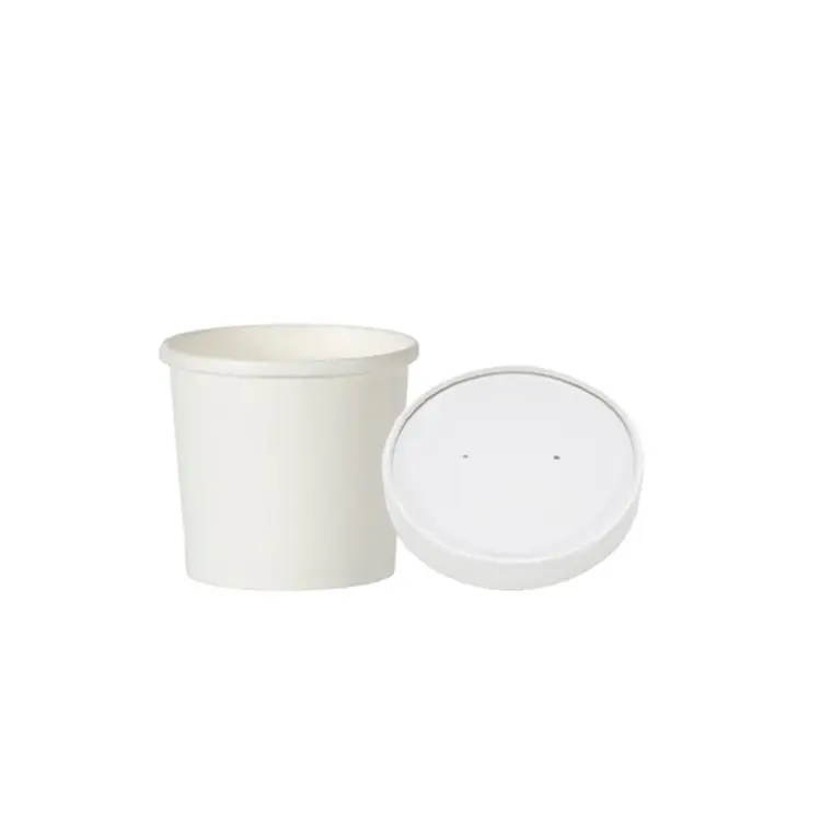 Белая бумажная миска для микроволновой печи, одноразовые бумажные миски с крышками, бумажная миска для салата
