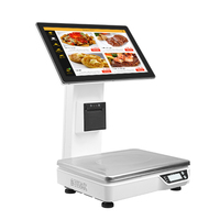 Báscula Eléctrica Todo en Uno de Alta Calidad con Pantalla Táctil Dual, Máquina de Caja Registradora POS con Sistema Operativo Windows/Android, Capacidad de 15-30 kg