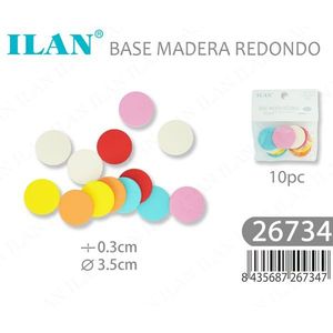 Base Rotonda in Legno Ilan, Diametro 3,5 cm, 10 Pezzi, Materiali per Artigianato - Product Image 3