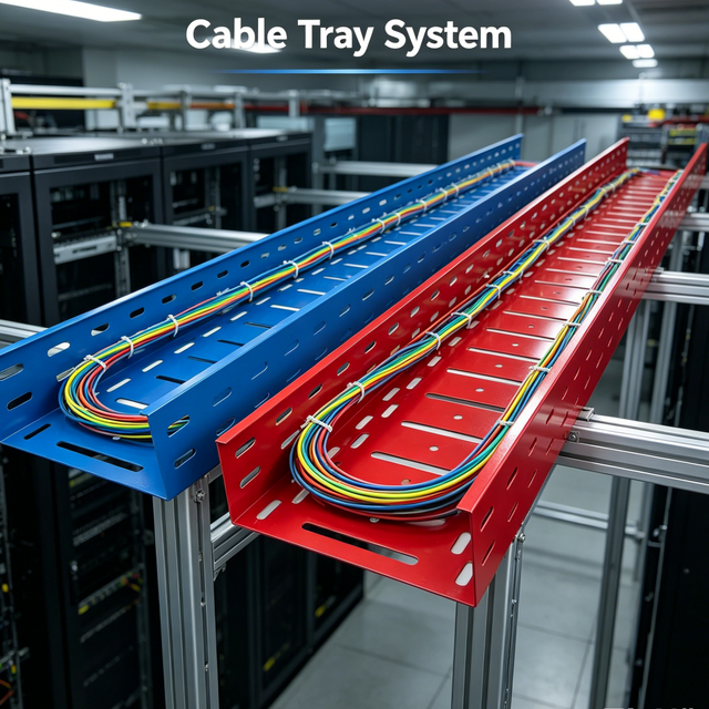 Lightweight Perforated Cable Tray For Data Center Server Room Wiring Custom Color Size Factory Direct Engineering Custom Size