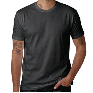 <b>Men's</b> <b>Slim</b> <b>Fit</b> O-Neck Collar Casual T-<b>Shirt</b> 100% Cotton Breathable Eco-Friendly Plain Dyed Custom Logo Heat-Transfer Printing - Product Image 1