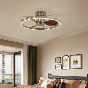 <b>Vintage</b> Style <b>Ceiling</b> Fan <b>Light</b> With Led Ring Copper Motor Smart Control For Bedroom - Product Image 1