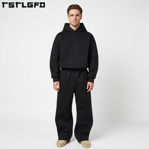 Survêtement en coton personnalisé de haute qualité pour hommes sweats à capuche et pantalons de jogging surdimensionnés de luxe ensemble de pantalons de survêtement à capuche unisexe - Product Image 4