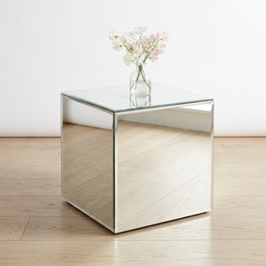 Modern Mirrored <strong>Cube</strong> Stand Beveled Edge Handmade Glass Mirror Coffee <strong>Table</strong> for Living Room Furniture or Bedroom or Hotel - Product Image 1