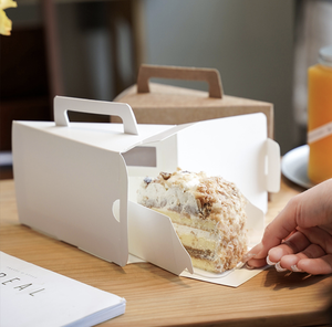 Weißbuch Dreieck Kuchen Keksdose Gebäck Dessert Geburtstags feier Geschenk Süßigkeiten Verpackung Mousse Packbox - Product Image 2