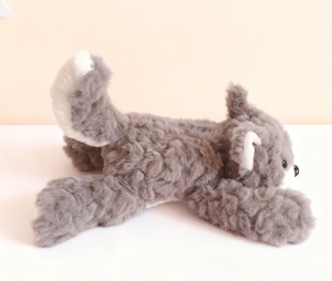 Yumuşak peluş yalan köpek oyuncak kabarık gri kürk ve sevimli disket kulaklar ile çocuklar için günlük arkadaşı ve rahat ev dekor - Product Image 1