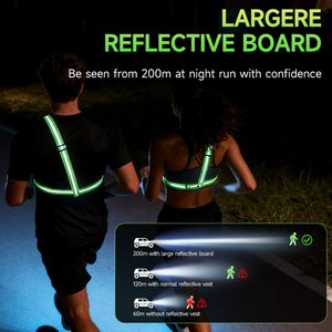 Lampe de course LED rechargeable, à porter en bandoulière, haute luminosité, bandes réfléchissantes, lampe de poitrine/taille/tête pour le jogging nocturne - Product Image 3
