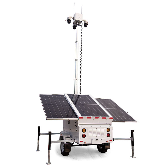 Portable  Mobile Surveillance Trailer with PTZ Camera and NVR