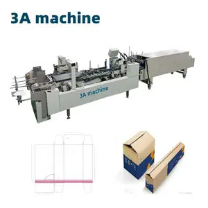 CQT-800 Cardboard/corrugated Straight Line Box Folder Gluer Machine Automatic Folding Gluing Machine Past Machine