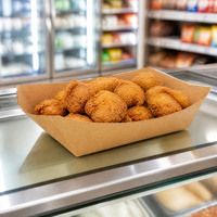 Barquettes jetables en papier kraft pour frites, ailes de poulet, idéales pour la restauration, les événements, les food trucks et les plats à emporter