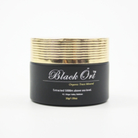 Pot de crème en verre pour soins de la peau, pot cosmétique vide de luxe avec couvercle en aluminium doré