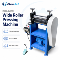 Machine à plier les sangles en cuir GenJet dernière génération, équipement de collage et de laminage robuste de 300 mm de large pour la production de poignées de sacs à main