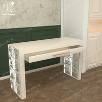 Station de manucure en marbre de luxe léger Tables de salon de beauté pour les ongles Bureau de manucure