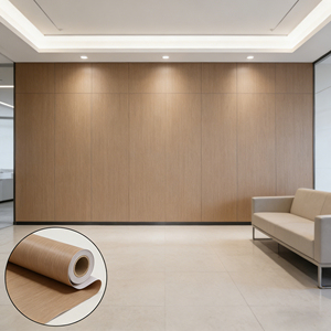 <span class=keywords><strong>Papier</strong></span> <span class=keywords><strong>peint</strong></span> en PVC à effet bois amovible à coller pour la décoration murale du hall d'accueil du bureau - Product Image 1