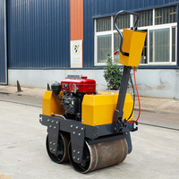 Nouveau Compacteur Routier à Double Tambour Autopropulsé 600kg 800kg pour Asphalte et Terre, Mini Machine de Compactage Économique