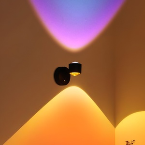 <span class=keywords><strong>Lampe</strong></span> LED Moderne Effet Coucher de Soleil, Applique <span class=keywords><strong>Murale</strong></span> LED Sans Fil, Lumière d'Ambiance Coucher de Soleil, Projecteur Sans Fil en Aluminium pour Chambre et Salon, Mur de Fond - Product Image 1