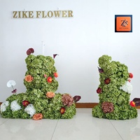 Décoration Florale Artificielle pour Bar à Desserts, Mariage, Lys Bourgogne, Hortensia, Événement, Bar à Cocktails, Comptoir, Fournitures de Fête, Décoration de Fond