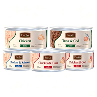 Friandises Gourmandes pour Chats en Conserve, Riches en Protéines, Sans Sucre, Sans Céréales, Saveurs Variées (Poulet, Bœuf, Saumon, Pudding au Lait, Peau)