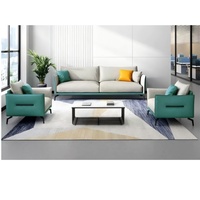 Canapé de bureau simple à prix avantageux, canapé en cuir PU avec ensemble de table basse, mobilier de bureau pour bureau, hôtel ou appartement