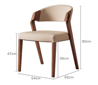 Nouveau Design chaise de Restaurant en bois massif avec coussin en cuir PU