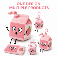 Oreiller en peluche en forme de carton de lait aux fraises, personnalisé, directement de l'usine, en coton ultra doux – OEM/ODM pour marques à marque privée, commandes en gros