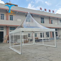 Tenda Pagoda Transparan Mewah untuk Acara Pernikahan dan Pesta Luar Ruangan dengan Lapisan Dalam