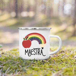 Taza con estampado de arcoíris en español, tazas creativas para café, taza para agua con diseño de la vida de profesora, regalos para el Día del Maestro y la vuelta al cole - Product Image 4
