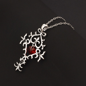 Collar con Colgante de Cruz, Aleación de Zinc, Circonita Cúbica, Piedra en Forma de Corazón, Unisex, Regalo, Joyería de Moda - Product Image 2