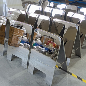Panneau publicitaire autoportant <span class=keywords><strong>en</strong></span> acier inoxydable, personnalisé, miroir brossé, pliable, pour devanture de magasin - Product Image 6