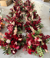 Bunga DBurgundy Merah Tua untuk Dekorasi Pernikahan, Bola Bunga Pernikahan Buatan, Rangkaian Bunga Hydrangea