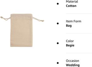 Bolsa de Tela Personalizada, Bolsa Pequeña para Comestibles, Bolsa de Tela para Zapatos, Bolsa de Algodón Barata con Cordón - Product Image 5