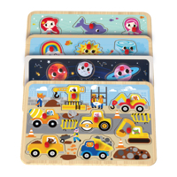 Jouet de puzzle de véhicule d'ingénierie en bois jouet de puzzle pour enfants, éducation précoce