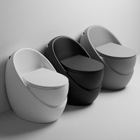 WC monobloc en céramique en forme d'œuf, chasse d'eau par siphon, à poser au sol, désodorisant, usage domestique, design créatif personnalisé