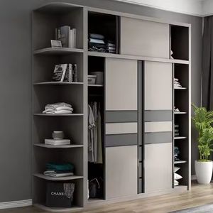 Factory Supply Guangdong Minimalist Hotel Bedroom 2 Doors Almirah <b>Cupboard</b> Wardrobe Corner Cloth Closet Wardrobe With Drawer - Product Image 1