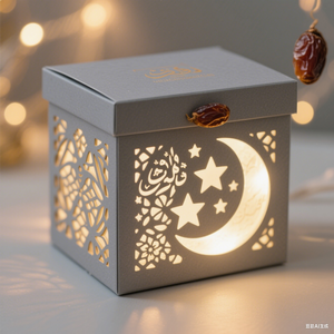 Caja de dátiles de lujo de primera calidad, caja de regalo elegante de lámina dorada de 10x10x3 pulgadas para Ramadán y boda, laminación brillante para embalaje de <span class=keywords><strong>sushi</strong></span> - Product Image 3