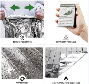 <span class=keywords><strong>Manta</strong></span> de Aislamiento Térmico de Emergencia Prehospitalaria para Primeros Auxilios, Película de Aluminio PET Impermeable, Ligera (50g), para Todas las Estaciones - Product Image 5