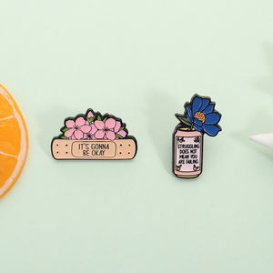 Pin Enamel Penyembuhan Emosional Gaya Dukungan Lembut Akan Baik-baik Saja Berjuang Tidak Berarti Gagal Bros Grosir - Product Image 2