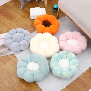 2022 High Quality Plush Colorful Round Flower Shape Removable Soft Cat Bed Fluffy Pet Bed