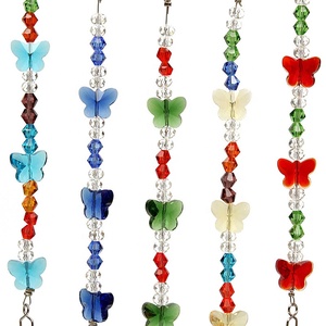 Fibbia farfalla dorata in cristallo trasparente con perline di vetro tenda porta matrimonio natale decorazione palla - Product Image 4