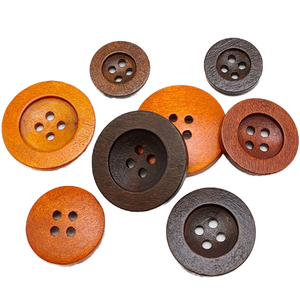 Custom Colorful Eco-Friendly Wide Edge Engraved Logo 4-Hole Bio-coffee <b>Buttons</b> for Designer Shirts - Product Image 1