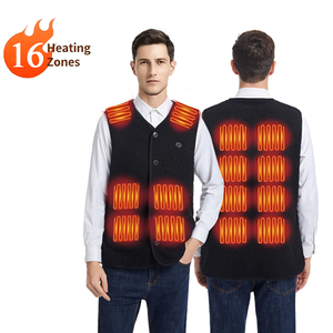 Nuova moda 16 Gilet riscaldato Gilet invernale senza maniche Gilet in pile scaldabici Usb giubbotto autoriscaldamento per donna uomo - Product Image 1