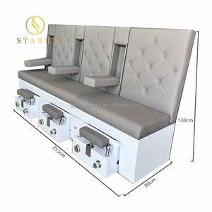 Silla de <span class=keywords><strong>pedicura</strong></span> cómoda personalizable de fábrica para salón de manicura, silla de salón de <span class=keywords><strong>pedicura</strong></span> doble blanca con <span class=keywords><strong>hidromasaje</strong></span> de pie de lujo - Product Image 2