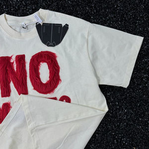 เสื้อยืดโอเวอร์ไซส์สไตล์สตรีทแวร์ ผ้าถักนิตติ้งจากเส้นใยฝ้ายริงสปัน 180gsm ปักโลโก้แบบนูน 3 มิติ ลายตัวอักษร ระบายอากาศได้ดี - Product Image 2