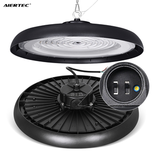 Éclairage industriel LED UFO High Bay 100W 150W 200W, 3 températures de couleur (3CCT) avec interrupteur DIP et variateur 0-10V pour atelier, garage, magasin - Product Image 1