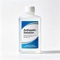 Étiquettes de bouteilles résistantes à l'alcool Haoxuan ODM, autocollants imprimés en PET durables pour l'emballage des produits de nettoyage et de soins de santé