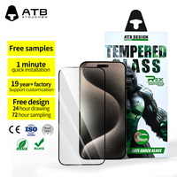 Verre de protection intégral ATB en aluminium et verre 0,33 mm pour iPhone 17 Air 17 16 15 14 avec emballage