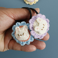 Accessoires pour cheveux faits main, style célébrité internet, lapin mignon et fleur, pour cadeaux de Nouvel An et d'anniversaire