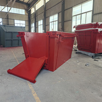 Bacs d'auto-vidage résistants avec chariot élévateur, fabricant de poubelle de site de grue Chine, poubelle de saut pour les déchets industriels et les déchets de construction