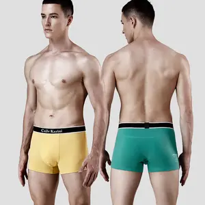 Grosir logo kustom 100% pakaian dalam katun murni celana boxer homme de hombre celana pendek untuk pria